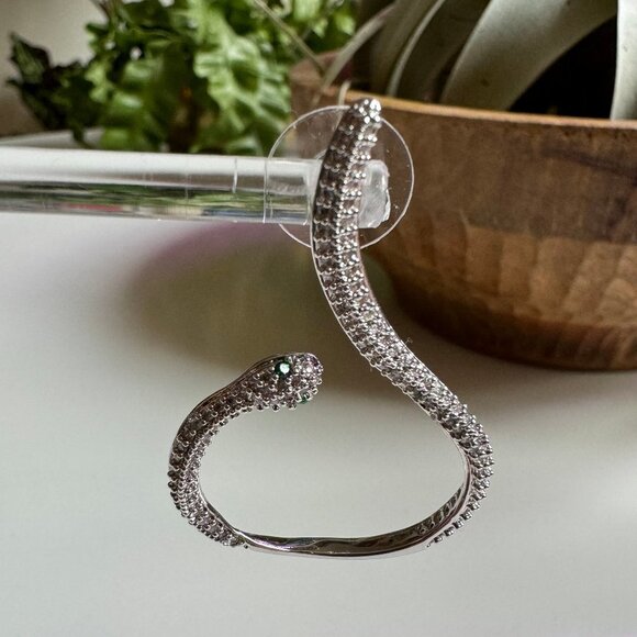 Silver Snake Dangle Earrings - Picture 3 of 7